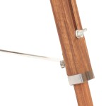 vidaXL Lampă de podea trepied, maro miere și gri, 141 cm, lemn de tec vidaXL Lampă de podea trepied, maro miere și gri, 141 cm, lemn de tec