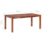 vidaXL Masă de bucătărie, 180x90x76 cm, lemn masiv vidaXL Masă de bucătărie, 180x90x76 cm, lemn masiv