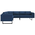 vidaXL Canapea de colț, albastru, material textil