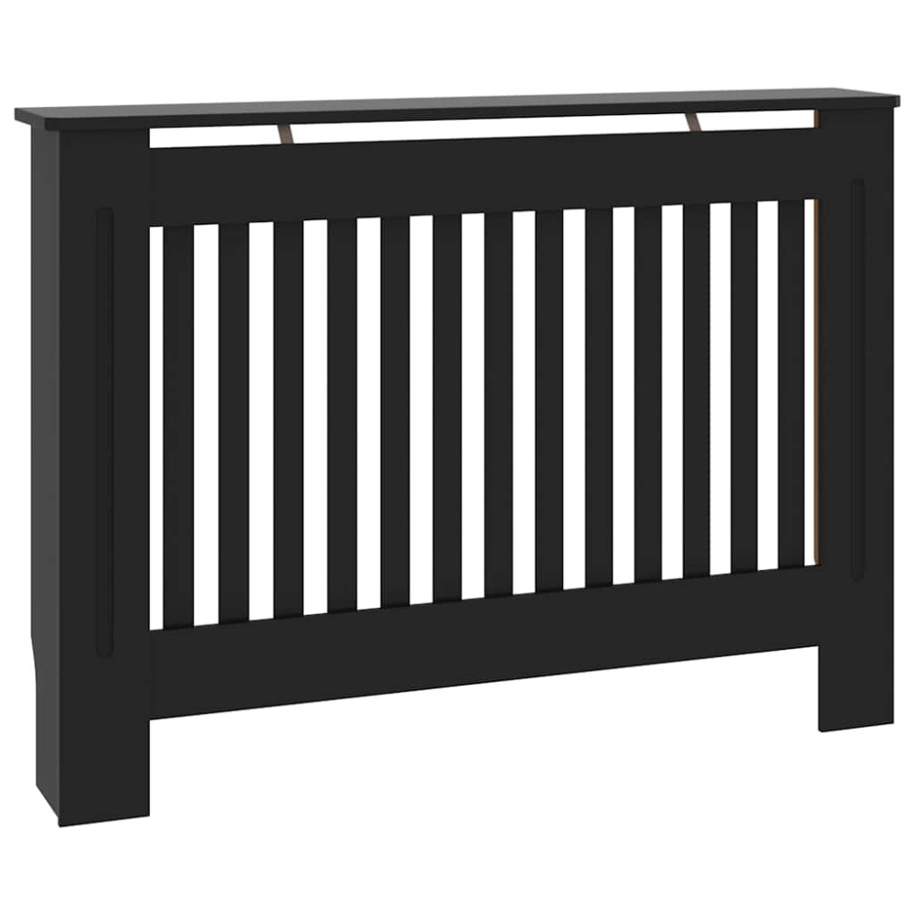 vidaXL Mască pentru calorifer, negru, 112 x 19 x 81,5 cm, MDF