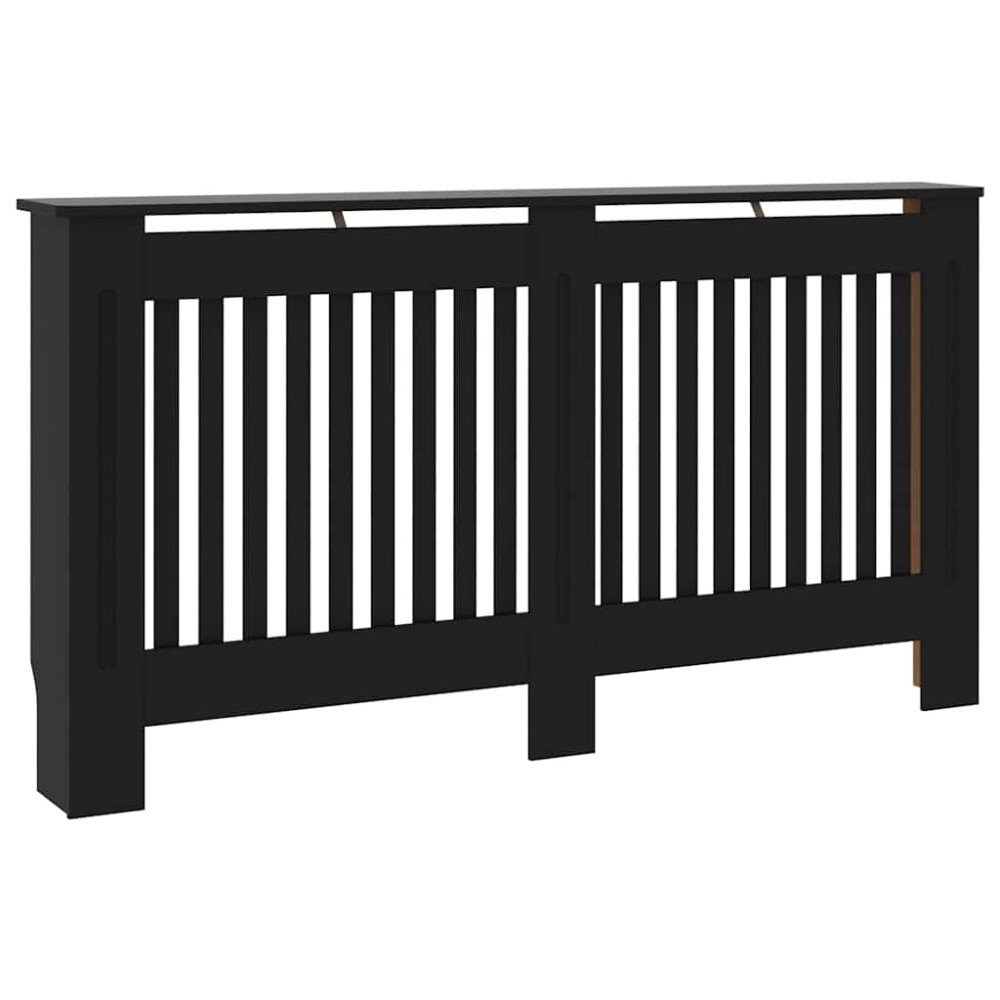 vidaXL Mască pentru calorifer, negru, 152 x 19 x 81,5 cm, MDF