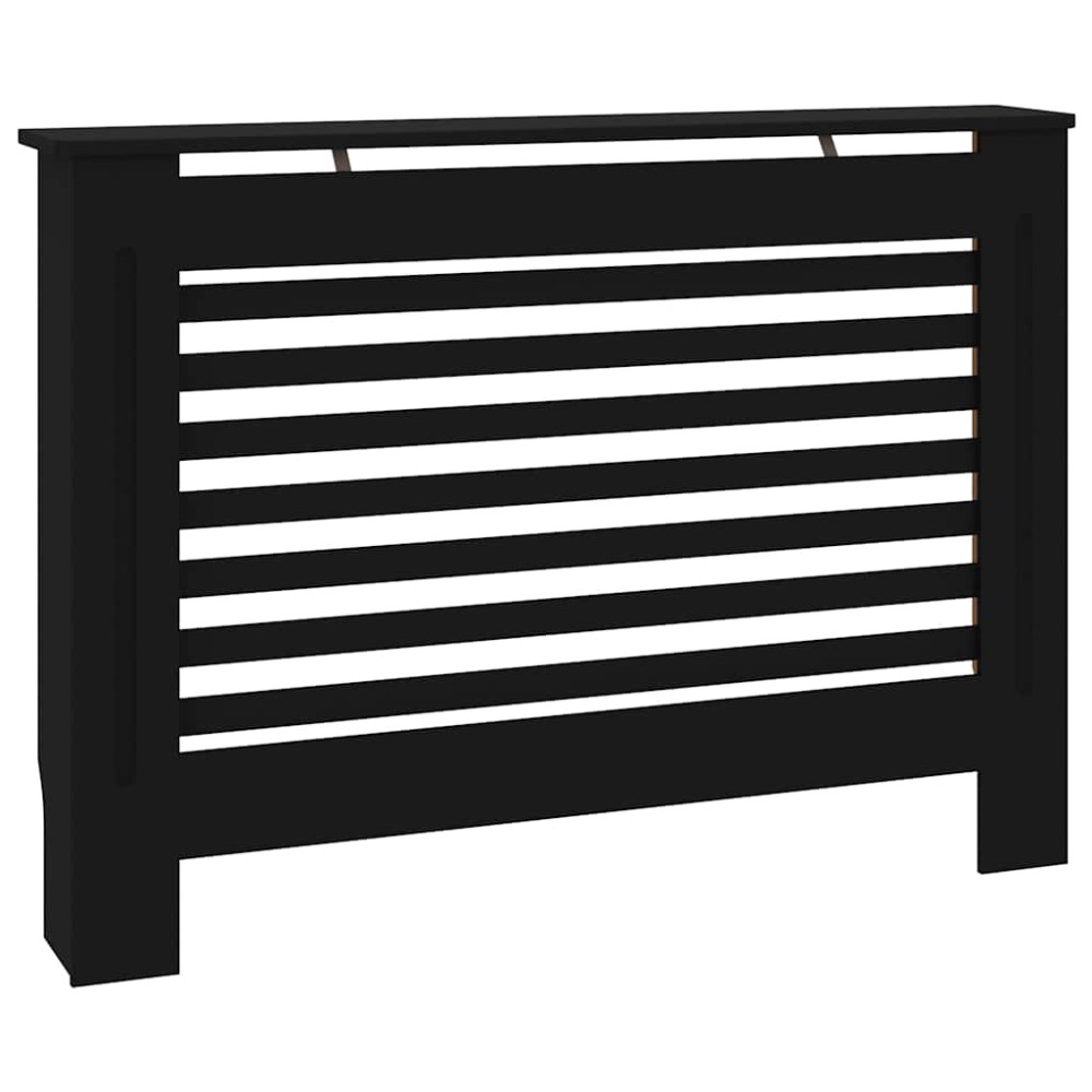 vidaXL Mască pentru calorifer, negru, 112 x 19 x 81,5 cm, MDF
