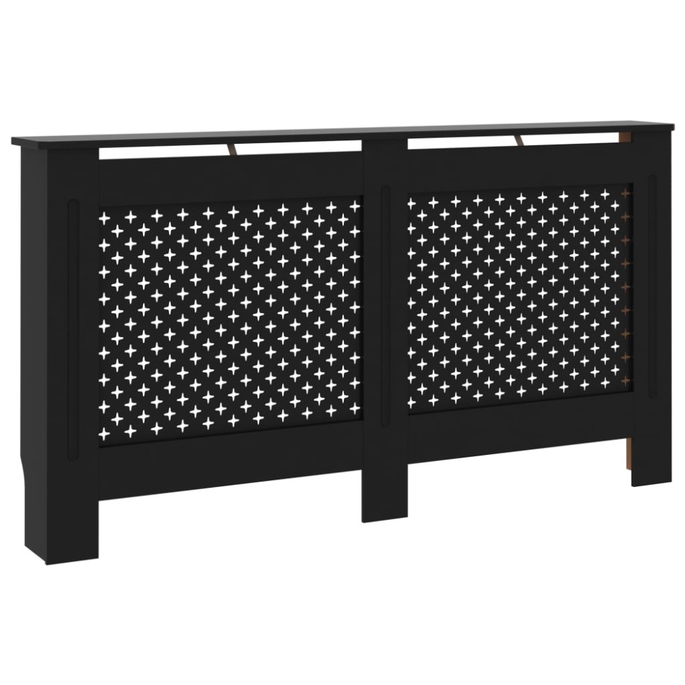 vidaXL Mască pentru calorifer, negru, 152 x 19 x 81,5 cm, MDF