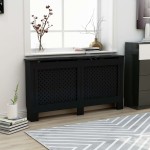 vidaXL Mască pentru calorifer, negru, 152 x 19 x 81,5 cm, MDF vidaXL Mască pentru calorifer, negru, 152 x 19 x 81,5 cm, MDF