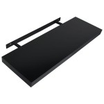 vidaXL Rafturi de perete suspendate, 2 buc., negru, 80x20x3,8 cm