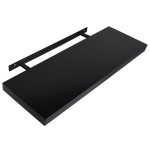 vidaXL Rafturi de perete suspendate, 2 buc., negru, 100x20x3,8 cm