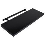 vidaXL Rafturi de perete suspendate, 2 buc., negru, 120 x 20 x 3,8 cm