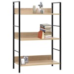 vidaXL Etajeră cărți 3 rafturi, stejar, 60x27,6x90,5 cm lemn prelucrat