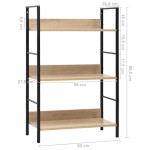 vidaXL Etajeră cărți 3 rafturi, stejar, 60x27,6x90,5 cm lemn prelucrat