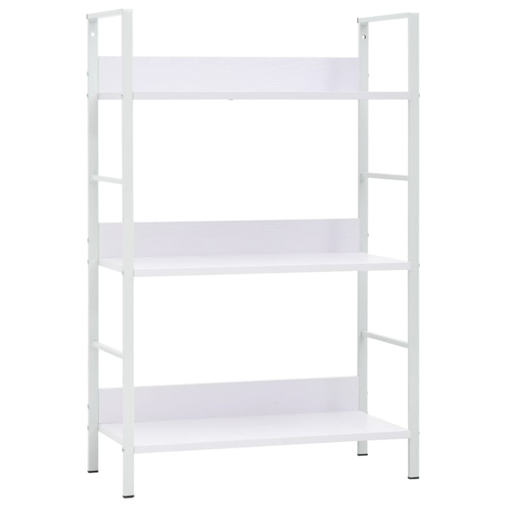 vidaXL Etajeră cărți 3 rafturi, alb, 60x27,6x90,5 cm, lemn prelucrat