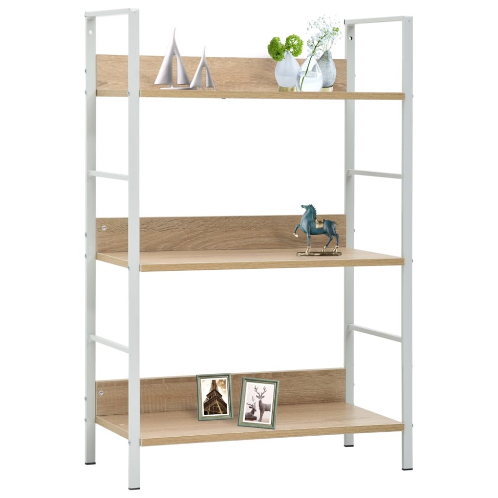 vidaXL Etajeră cărți 3 rafturi, stejar, 60x27,6x90,5 cm lemn prelucrat