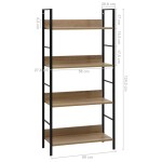 vidaXL Etajeră cărți 3 rafturi, stejar,60x27,6x124,5 cm lemn prelucrat