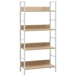 vidaXL Etajeră cărți 4 rafturi, stejar, 60x27,6x124,5cm lemn prelucrat vidaXL Etajeră cărți 4 rafturi, stejar, 60x27,6x124,5cm lemn prelucrat