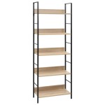 vidaXL Etajeră cărți 5 rafturi, stejar 60x27,6x158,5 cm lemn prelucrat vidaXL Etajeră cărți 5 rafturi, stejar 60x27,6x158,5 cm lemn prelucrat