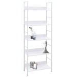 vidaXL Etajeră cărți 5 rafturi, alb, 60x27,6x158,5 cm, lemn prelucrat vidaXL Etajeră cărți 5 rafturi, alb, 60x27,6x158,5 cm, lemn prelucrat