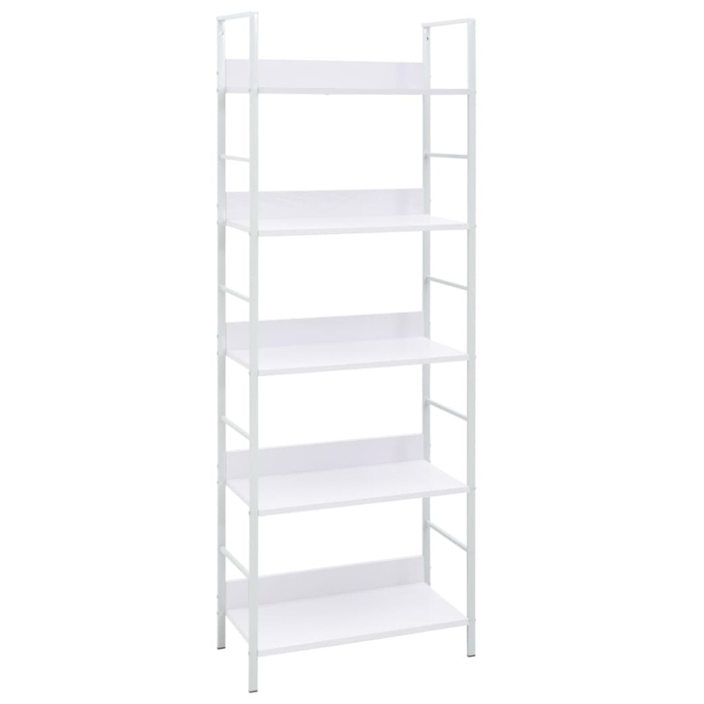 vidaXL Etajeră cărți 5 rafturi, alb, 60x27,6x158,5 cm, lemn prelucrat