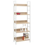 vidaXL Etajeră cărți 5 rafturi, stejar, 60x27,6x158,5cm lemn prelucrat vidaXL Etajeră cărți 5 rafturi, stejar, 60x27,6x158,5cm lemn prelucrat