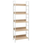 vidaXL Etajeră cărți 5 rafturi, stejar, 60x27,6x158,5cm lemn prelucrat vidaXL Etajeră cărți 5 rafturi, stejar, 60x27,6x158,5cm lemn prelucrat