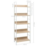vidaXL Etajeră cărți 5 rafturi, stejar, 60x27,6x158,5cm lemn prelucrat vidaXL Etajeră cărți 5 rafturi, stejar, 60x27,6x158,5cm lemn prelucrat