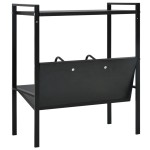 vidaXL Etajeră cărți 2 rafturi, negru, 52x28x59 cm, lemn prelucrat