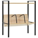 vidaXL Etajeră cărți 2 rafturi negru/stejar 52x28x59 cm lemn prelucrat