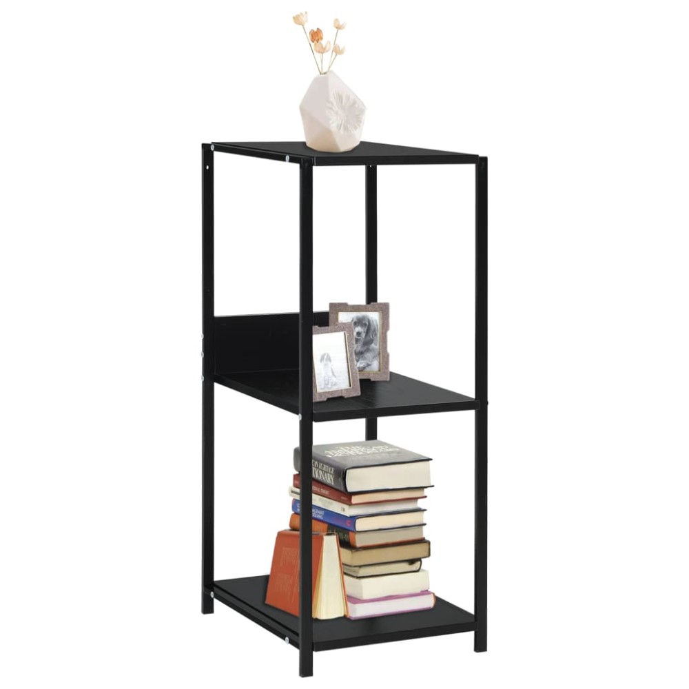vidaXL Bibliotecă mică, negru, 33,5 x 39,6 x 79,7 cm, lemn prelucrat