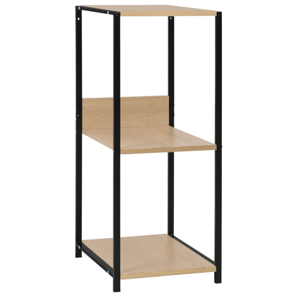 vidaXL Bibliotecă mică negru/stejar, 33,5x39,6x79,7 cm, lemn prelucrat