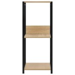 vidaXL Bibliotecă mică negru/stejar, 33,5x39,6x79,7 cm, lemn prelucrat
