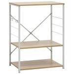 vidaXL Dulap microunde, alb/stejar, 60x39,6x79,5 cm, lemn prelucrat vidaXL Dulap microunde, alb/stejar, 60x39,6x79,5 cm, lemn prelucrat
