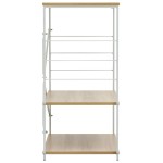 vidaXL Dulap microunde, alb/stejar, 60x39,6x79,5 cm, lemn prelucrat vidaXL Dulap microunde, alb/stejar, 60x39,6x79,5 cm, lemn prelucrat
