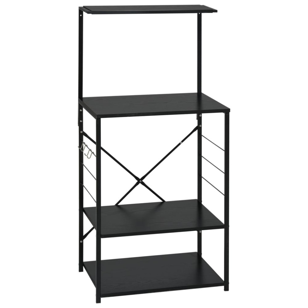 vidaXL Dulap cuptor microunde, negru, 60x39,6x123 cm, lemn prelucrat