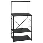 vidaXL Dulap cuptor microunde, negru, 60x39,6x123 cm, lemn prelucrat vidaXL Dulap cuptor microunde, negru, 60x39,6x123 cm, lemn prelucrat