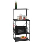 vidaXL Dulap cuptor microunde, negru, 60x39,6x123 cm, lemn prelucrat vidaXL Dulap cuptor microunde, negru, 60x39,6x123 cm, lemn prelucrat