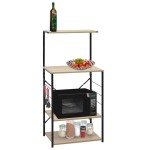 vidaXL Dulap microunde, negru/stejar 60x39,6x123 cm lemn prelucrat vidaXL Dulap microunde, negru/stejar 60x39,6x123 cm lemn prelucrat