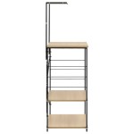 vidaXL Dulap microunde, negru/stejar 60x39,6x123 cm lemn prelucrat vidaXL Dulap microunde, negru/stejar 60x39,6x123 cm lemn prelucrat