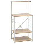 vidaXL Dulap microunde, alb/stejar, 60x39,6x123 cm, lemn prelucrat vidaXL Dulap microunde, alb/stejar, 60x39,6x123 cm, lemn prelucrat