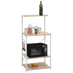 vidaXL Dulap microunde, alb/stejar, 60x39,6x123 cm, lemn prelucrat vidaXL Dulap microunde, alb/stejar, 60x39,6x123 cm, lemn prelucrat