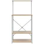 vidaXL Dulap microunde, alb/stejar, 60x39,6x123 cm, lemn prelucrat vidaXL Dulap microunde, alb/stejar, 60x39,6x123 cm, lemn prelucrat