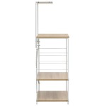 vidaXL Dulap microunde, alb/stejar, 60x39,6x123 cm, lemn prelucrat vidaXL Dulap microunde, alb/stejar, 60x39,6x123 cm, lemn prelucrat