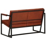 vidaXL Canapea cu 2 locuri, maro, piele naturală de capră
