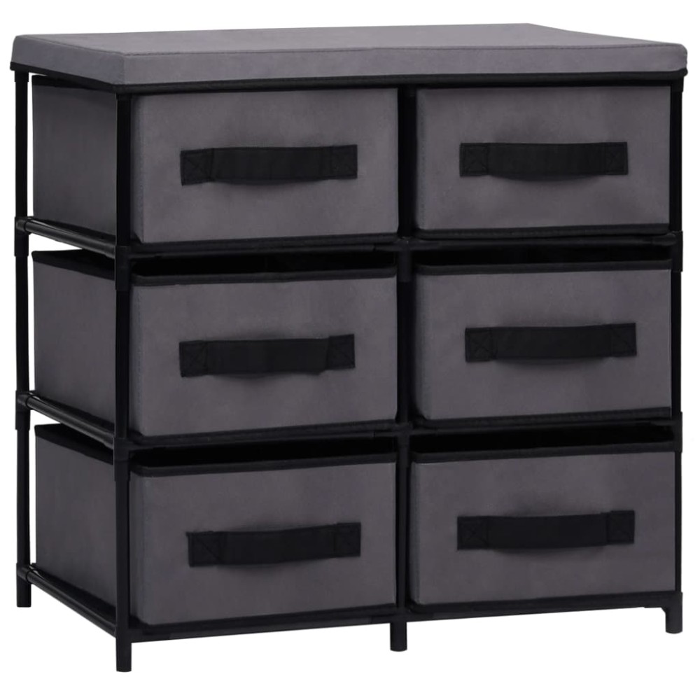 vidaXL Dulap depozitare cu 6 sertare, gri, 55x29x55 cm, oțel