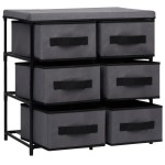 vidaXL Dulap depozitare cu 6 sertare, gri, 55x29x55 cm, oțel vidaXL Dulap depozitare cu 6 sertare, gri, 55x29x55 cm, oțel
