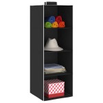 vidaXL Organizatoare suspendate dulap, 2 buc., cu 4 rafturi, textil vidaXL Organizatoare suspendate dulap, 2 buc., cu 4 rafturi, textil