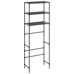 vidaXL Etajeră peste toaletă cu 3 polițe, negru, 53x28x169 cm vidaXL Etajeră peste toaletă cu 3 polițe, negru, 53x28x169 cm