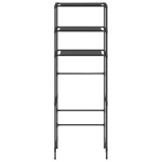 vidaXL Etajeră peste toaletă cu 3 polițe, negru, 53x28x169 cm vidaXL Etajeră peste toaletă cu 3 polițe, negru, 53x28x169 cm