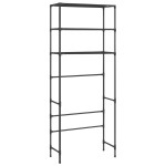 vidaXL Etajeră peste mașina de spălat cu 3 polițe negru 69x28x169 cm vidaXL Etajeră peste mașina de spălat cu 3 polițe negru 69x28x169 cm