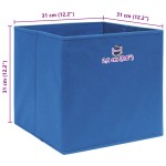 vidaXL Cutii depozitare, 4 buc., albastru, 32x32x32 cm, textil vidaXL Cutii depozitare, 4 buc., albastru, 32x32x32 cm, textil