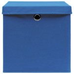 vidaXL Cutii depozitare cu capace 4 buc. albastru, 32x32x32 cm, textil