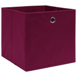 vidaXL Cutii depozitare, 4 buc., roșu închis, 32x32x32 cm, textil vidaXL Cutii depozitare, 4 buc., roșu închis, 32x32x32 cm, textil