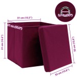 vidaXL Cutii depozitare cu capac 10 buc. roșu închis 32x32x32cm textil vidaXL Cutii depozitare cu capac 10 buc. roșu închis 32x32x32cm textil